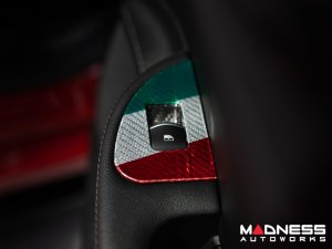 Alfa Romeo Giulia Door Trim - Window Switch Trim Kit - Carbon Fiber - Italian Theme - Feroce Carbon